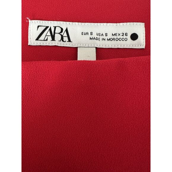 ZARA Dress Size Small Red Halter Bodycon Mini Dress - Picture 5 of 9